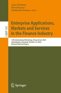 Cover: Enterprise Applications, Markets and Services in the Finance Industry - Springer