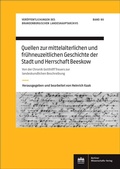 Cover: Quellen zur mittelalterlichen und fr&uuml;hneuzeitlichen Geschichte der Stadt und Herrschaft Beeskow - Berliner Wissenschafts-Verlag