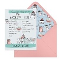 Cover: 6-Pack Em & Friends Julia Rothman Miss You Friend More/Less Greeting Cards - Em & Friends