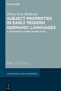 Abbildung von: Subject Properties in Early Modern Germanic Languages - De Gruyter