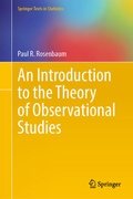 Cover: An Introduction to the Theory of Observational Studies - Springer