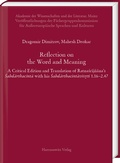 Cover: Reflection on the Word and Meaning - Harrassowitz Verlag