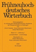 Cover: Fr&uuml;hneuhochdeutsches W&ouml;rterbuch. Band 12/Lieferung 1 - De Gruyter
