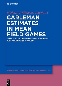Abbildung von: Carleman Estimates in Mean Field Games - De Gruyter