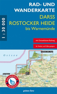 Abbildung von: Rad- und Wanderkarte Darß, Rostocker Heide bis Warnemünde - grünes herz