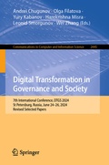 Cover: Digital Transformation in Governance and Society - Springer
