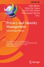 Cover: Privacy and Identity Management. Generating Futures - Springer