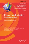 Cover: Privacy and Identity Management. Generating Futures - Springer