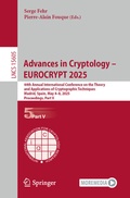 Cover: Advances in Cryptology - EUROCRYPT 2025 - Springer