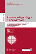 Cover: Advances in Cryptology - EUROCRYPT 2025 - Springer