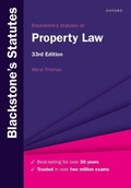 Cover: Blackstone's Statutes on Property Law - Oxford University Press