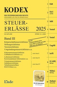 Abbildung von: KODEX Steuer-Erlässe 2025, Band III - Linde