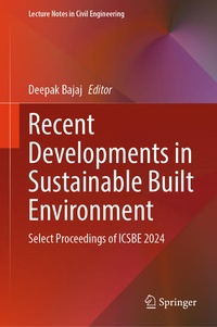 Enlarge image Cover: Recent Developments in Sustainable Built Environment - Springer
