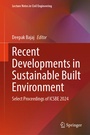 Cover: Recent Developments in Sustainable Built Environment - Springer Nature Switzerland AG
