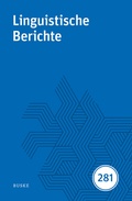 Cover: Linguistische Berichte Heft 281 - Buske, H