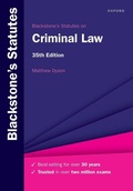 Cover: Blackstone's Statutes on Criminal Law - Oxford University Press