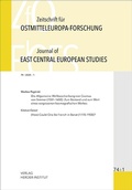 Cover: Zeitschrift f&uuml;r Ostmitteleuropa-Forschung (ZfO) 74/1 / Journal of East Central European Studies (JECES) 74/1 - Verlag Herder-Institut