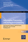 Cover: Information Processing and Network Provisioning - Springer Nature Switzerland AG