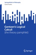 Cover: Gentzen's Logical Calculi - Springer