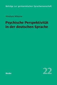 Abbildung von: Psychische Perspektivität in der deutschen Sprache - Buske, H