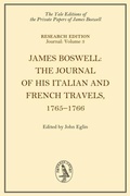 Cover: James Boswell, The Journal of his Italian and French Travels, 1765-1766 - Edinburgh University Press