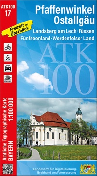 Abbildung von: ATK100-17 Pfaffenwinkel, Ostallgäu (Amtliche Topographische Karte 1:100000) - Landesamt für Digitalisierung, Breitband und Vermessung, Bayern