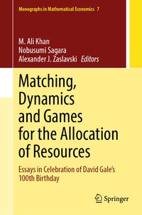 Enlarge image Cover: Matching, Dynamics and Games for the Allocation of Resources - Springer Nature Switzerland AG