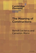 Cover: The Meaning of Constructions - Cambridge University Press