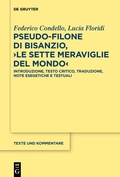 Cover: Pseudo-Filone di Bisanzio, >Le sette meraviglie del mondo< - De Gruyter