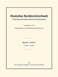Abbildung von: Deutsches Rechtswörterbuch - J.B. Metzler