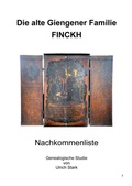 Cover: Die alte Giengener Familie FINCKH - epubli
