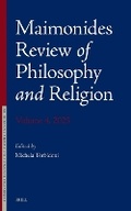 Cover: Maimonides Review of Philosophy and Religion Volume 4, 2025 - Brill