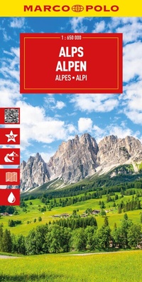 Abbildung von: MARCO POLO Reisekarte Alpen 1:650.000 - MARCO POLO ein Imprint von MAIRDUMONT