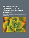 Cover: Methods for the Determination of Organic Matter in Air Volume 39 - Rarebooksclub.com