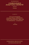 Cover: Ion Exchangers in Analytical Chemistry. Their Properties and Use in Inorganic Chemistry - Elsevier