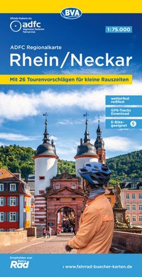 Abbildung von: ADFC-Regionalkarte Region Rhein/Neckar, 1:75.000, mit Tagestourenvorschlägen, reiß- und wetterfest, E-Bike-geeignet, GPS-Tracks Download - BVA BikeMedia