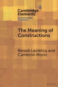 Cover: The Meaning of Constructions - Cambridge University Press