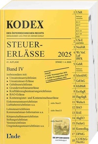 Abbildung von: KODEX Steuer-Erlässe 2025, Band IV - Linde Verlag Ges.m.b.H.