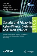 Cover: Security and Privacy in Cyber-Physical Systems and Smart Vehicles - Springer