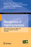 Cover: Management of Digital EcoSystems - Springer