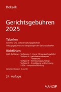 Bild: Gerichtsgeb&uuml;hren 2025 Tabellen und Richtlinien - Manz