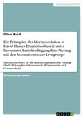 Cover: Die Prinzipien der Ideenassoziation in David Humes Erkenntnistheorie unter besonderer Ber&uuml;cksichtigung ihrer Passung mit den Assoziationen der Lerngruppe - GRIN Verlag
