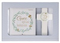 Cover: Butzon & Bercker Geschenkset zur Taufe 15 x 22 x 2 cm - Holzkreuz aus Buchenholz wei&szlig; lackiert mit Taufspruch, gebundenes Buch 11 x 11 cm, Lieferung in Geschenkverpackung - Butzon & Bercker