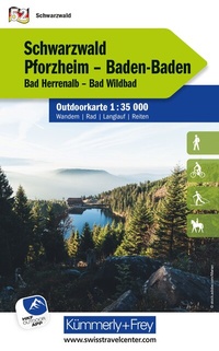 Abbildung von: Kümmerly+Frey Outdoorkarte Deutschland 52 Schwarzwald, Pforzheim, Baden-Baden 1:35.000 - Hallwag Kümmerly+Frey