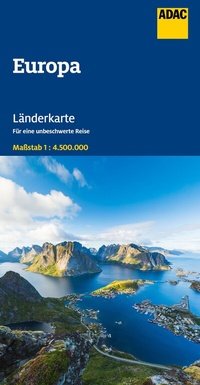 Abbildung von: ADAC Länderkarte Europa 1:4,5 Mio. - ADAC Kartografie ein Imprint von MAIRDUMONT