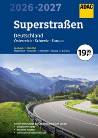 Abbildung von: ADAC Superstraßen Autoatlas 2026/2027 Deutschland 1:200.000, Österreich, Schweiz 1:300.000 mit Europa 1:4,5 Mio. - ADAC Kartografie ein Imprint von MAIRDUMONT