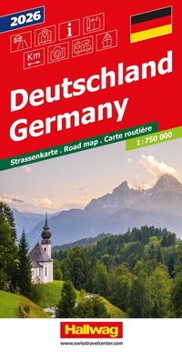 Abbildung von: Hallwag Strassenkarte Deutschland 2026 1:750.000 - Hallwag Kümmerly+Frey