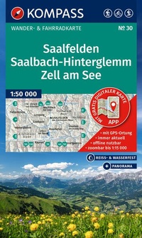 Abbildung von: KOMPASS Wanderkarte 30 Saalfelden, Saalbach-Hinterglemm, Zell am See 1:50.000 - KOMPASS-Karten