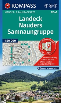 Abbildung von: KOMPASS Wanderkarte 42 Landeck, Nauders, Samnaungruppe 1:50.000 - KOMPASS-Karten