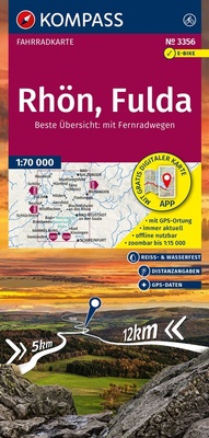 Abbildung von: KOMPASS Fahrradkarte 3356 Rhön, Fulda 1:70.000 - KOMPASS-Karten